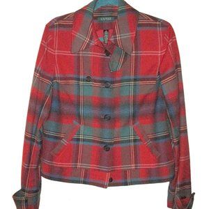 Ralph Lauren Red Plaid Cropped Jacket Size 14